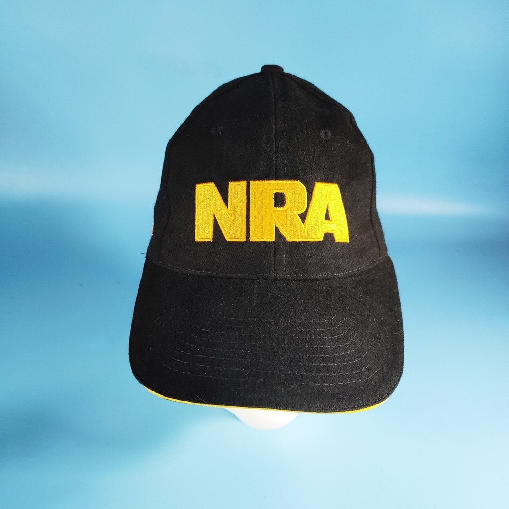 NRA Hat Mens Adjustable Black Strap Back National Rifle Association Sportswear